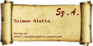 Szimon Aletta névjegykártya