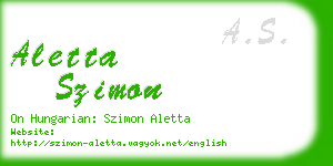 aletta szimon business card